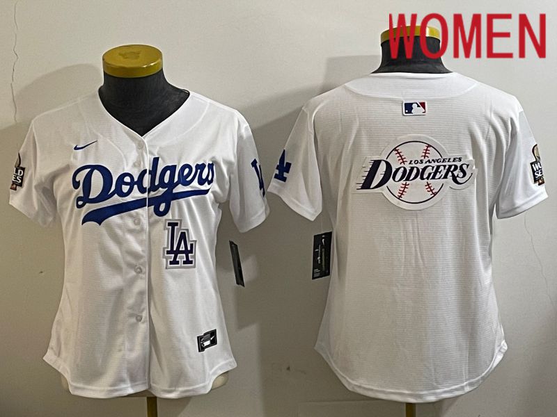 Women Los Angeles Dodgers Blank White Game 2024 Nike MLB Jersey style 112119